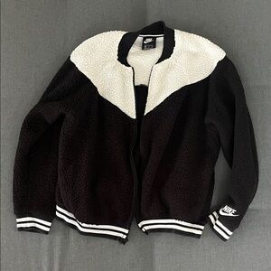 Nike Black and White Sherpa Jacket